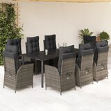 vidaXL 9-dijelni vrtni blagovaonski set sivi od poliratana | shoptok.hr