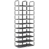 vidaXL Stojala za čevlje 2 kosa 10-stopenjska črna 33x33x174 cm | Shoptok.si
