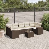 vidaXL 8-dijelni set vrtnih sofa s jastucima smeđi od poliratana | shoptok.hr
