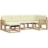 vidaXL Zunanja garnitura za sedenje z blazino 6 pcs Bela in krem, (5000282146) | Shoptok.si