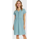 Doctor Nap Kratka bombažna spalna srajca za dojenje Ice blue | Shoptok.si