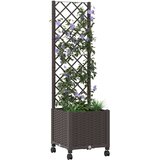  Vrtni saksija s rešetkom i kotačima Smeđa 40 x 40 x 146 cm PP - Smeđa 40 x 40 x 136 cm s kotačima | shoptok.hr