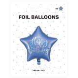 Folija balon zvijezda plava Happy Birthday 40cm Cene