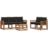  Set vanjskih sofa 6 kom. Prirodna i crna | shoptok.hr