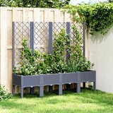  Vrtna sadilica s rešetkom plava siva 160 x 40 x 142 cm PP | Eponuda.com