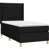  Box spring postelja z vzmetnico LED črna 90x200 cm blago, (20790053) | Shoptok.si