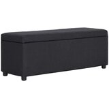  Klupa s pretincem za pohranu 116 cm crna poliesterska | Eponuda.com