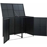  Ukrasna Kutija od Poliratana za 2 Kante za Otpad Crna 148x80x111 cm | Eponuda.com