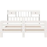 vidaXL Krevet s regalom z knjige bez madraca bijeli 180x200cm borovina | shoptok.hr