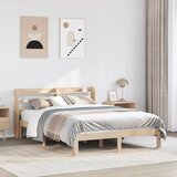 Maison Chic Posteljni okvir - Dvoposteljna postelja - Zakonska postelja z vzglavjem 120x200 cm trdna borovina, (21692641) | Shoptok.si