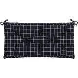  Jastuk za vrtnu klupu crni karirani 110 x 50 x 7 od tkanine | shoptok.hr