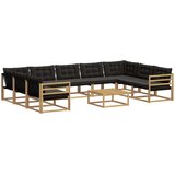  Set vanjskih sofa s jastukom 10 pcs Bijela i crna | shoptok.hr