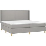  Krevet box spring s madracem LED svjetlosivi 200x200 cm tkanina | shoptok.hr