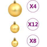  Set božićnih kuglica 112 komada crveni/zeleni/zlatni polistiren | shoptok.hr