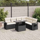  7-dijelni set vrtnih sofa od poliratana s jastucima crni | shoptok.hr