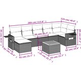  8-dijelni set vrtnih sofa od poliratana s jastucima sivi | shoptok.hr