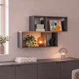 MID.YOU STENSKI REGAL 100/53/20 cm antracit, medeni hrast | Shoptok.si