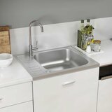 Kuhinjski sudoper s cjedilom srebrni 600 x 500 x 155 mm čelični | shoptok.hr
