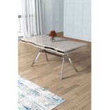 Hanah home trpezarijski sto Vae, 160 × 90 cm, ploča u dekoru belog mermera, hromirane noge | Eponuda.com