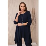 Kesi Włoski Set of blouse + pants with pendant navy blue Cijene