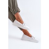 S. BARSKI Light Women's Leather Moccasins on Platform White S.Barski LR590 | Shoptok.si