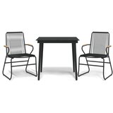  3-dijelni vrtni blagovaonski set od PVC ratana crni | shoptok.hr