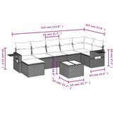  8-dijelni set vrtnih sofa od poliratana s jastucima sivi | shoptok.hr
