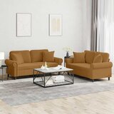  2-dijelni set sofa s jastucima smeđi baršunasti Cijene