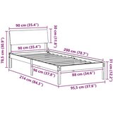 vidaXL Kovinska posteljna konstrukcija rjava in temno siva 90 x 200 cm, (5000084266) | Shoptok.si