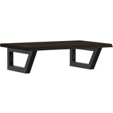  Zidna polica za umivaonik od čelika i masivne hrastovine Smeđa 60 x 40 x 2 cm | Shoptok.si