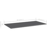 Police za knjige 8 kom visoki sjaj sive 80x30x1,5 cm od iverice | shoptok.hr