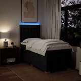 vidaXL Box spring postelja z vzmetnico črna 90x200 cm blago | Shoptok.si