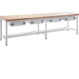 eurokraft pro delovna miza z nastavitvijo višine, izvedba z ogrodjem, s predali, širina 1500 mm, siva | Shoptok.si
