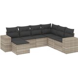 Maison Chic Seti vrtnega pohištva - Vrtna garnitura - Vrtni pohištvo set 7-delna z blazinami siv poli ratan, (21801502) | Shoptok.si