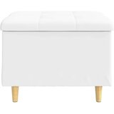  Shranjevalna tabureta Bela 60 x 60 x 45 cm Umetna koža, (5000208409) | Shoptok.si