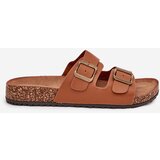 EVENTO Women's sandals on cork platform with buckles Camel Vesina | Shoptok.si