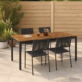  Stol za večeru u vrtu Prirodna i crna 180 x 88,5 x 75 cm | shoptok.hr
