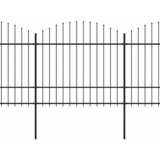  Vrtna ograda s vrhom koplja Čelik 892,5 x 175 cm Crna | shoptok.hr