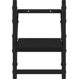 Zidne police s prečkama 2 kom crne 20 x 25 x 30 cm | shoptok.hr