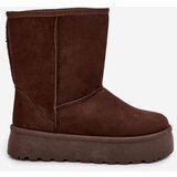Boto Ladies Insulated Snow Boots With Fur Chocolate Abrams | Shoptok.si