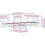  7-dijelni set vrtnih sofa bijeli od masivne borovine | shoptok.hr