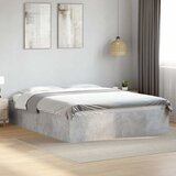  Okvir kreveta boja betona 150x200 cm od konstruiranog drva | Eponuda.com