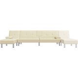  Kutna garnitura na razvlačenje krem 255x140x70 cm umjetna koža | shoptok.hr
