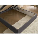Bobochic Paris Temno siva oblazinjena zakonska postelja s prostorom za shranjevanje z letvenim dnom 160x200 cm Badja – | Shoptok.si