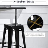  Set od 4 metalne barske stolice za unutarnju i vanjsku upotrebu složive crne | shoptok.hr