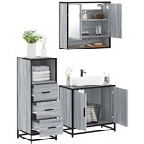 vidaXL kopalniško pohištvo 3 kosi siva sonoma inženirski les | Shoptok.si