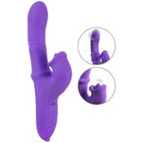 Sweet Smile Thrusting Vibrator with a Moving Ring Purple Cene