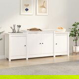 The Living Store Komoda bela 164x37x68 cm trdna borovina - Komoda, (21662783) | Shoptok.si