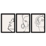 Vavien Artwork set od 3 slike u crnim okvirima lines, 35 x 45 cm Cijene