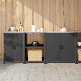  Kuhinjski set za pohranu HATTEM 3 pcs Crna Čelična vrata | shoptok.hr